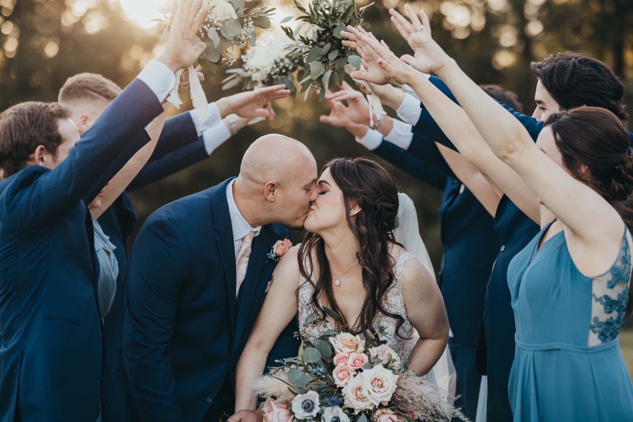 Dusty Blue Wedding Bouquets